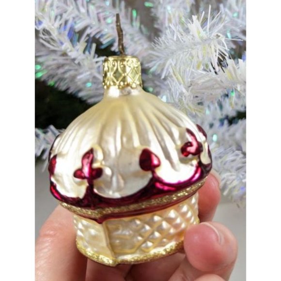 Vintage Inge Glas Cupcake Retired Old World Christmas - Picture 3 of 5